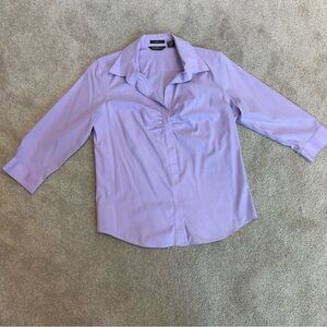 Eddie Bauer stretch wrinkle resistant lilac purple 3/4 sleeve dress shirt L